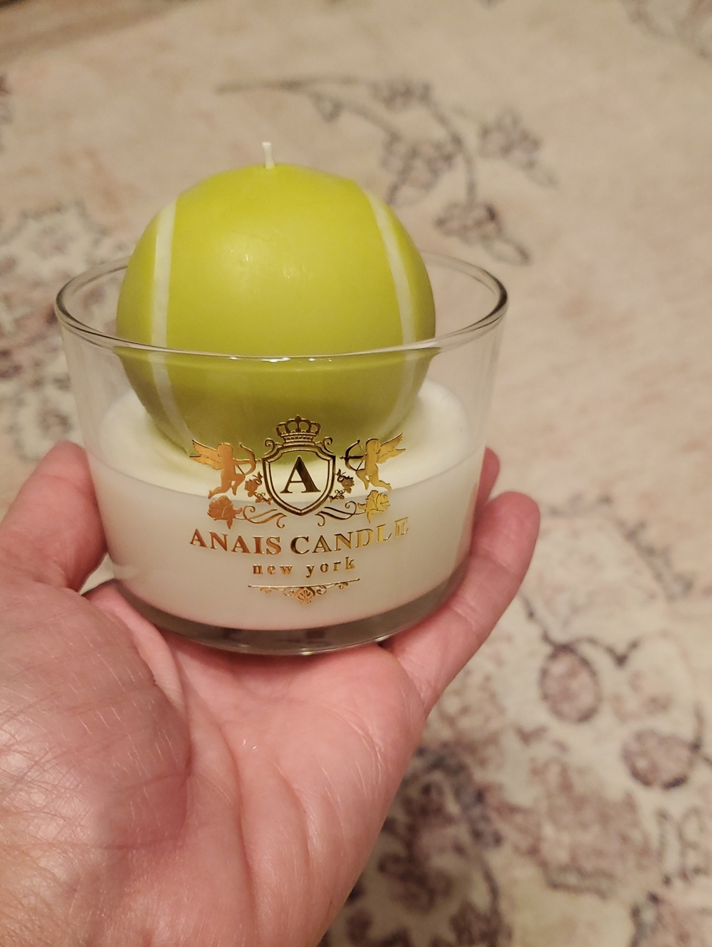 Anais Candle Lime Green Sphere Candle in Glass Holder